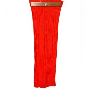 J. Crew Vibrant Red Cable Knit Cashmere Scarf